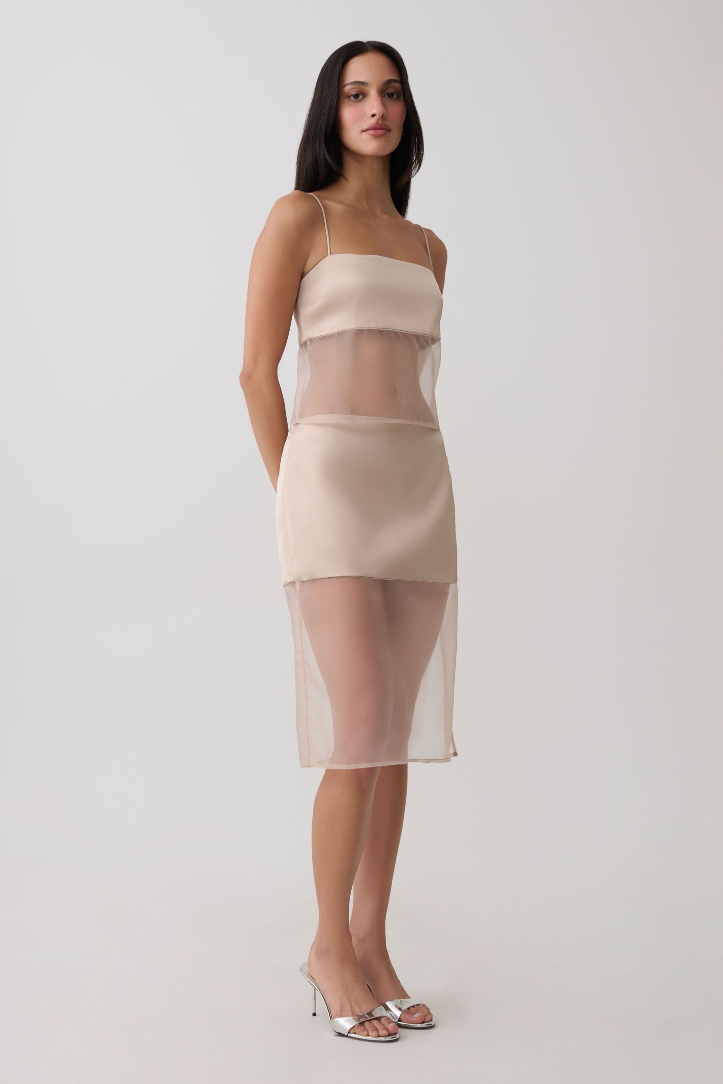 Claudia Sheer Sleeveless Top - Sand
