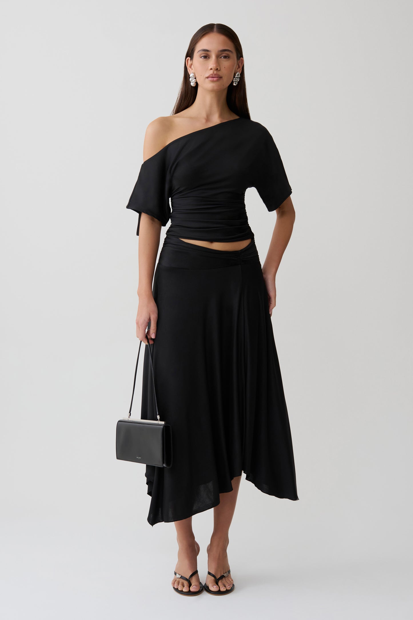 Luu Slinky Midi Skirt - Black