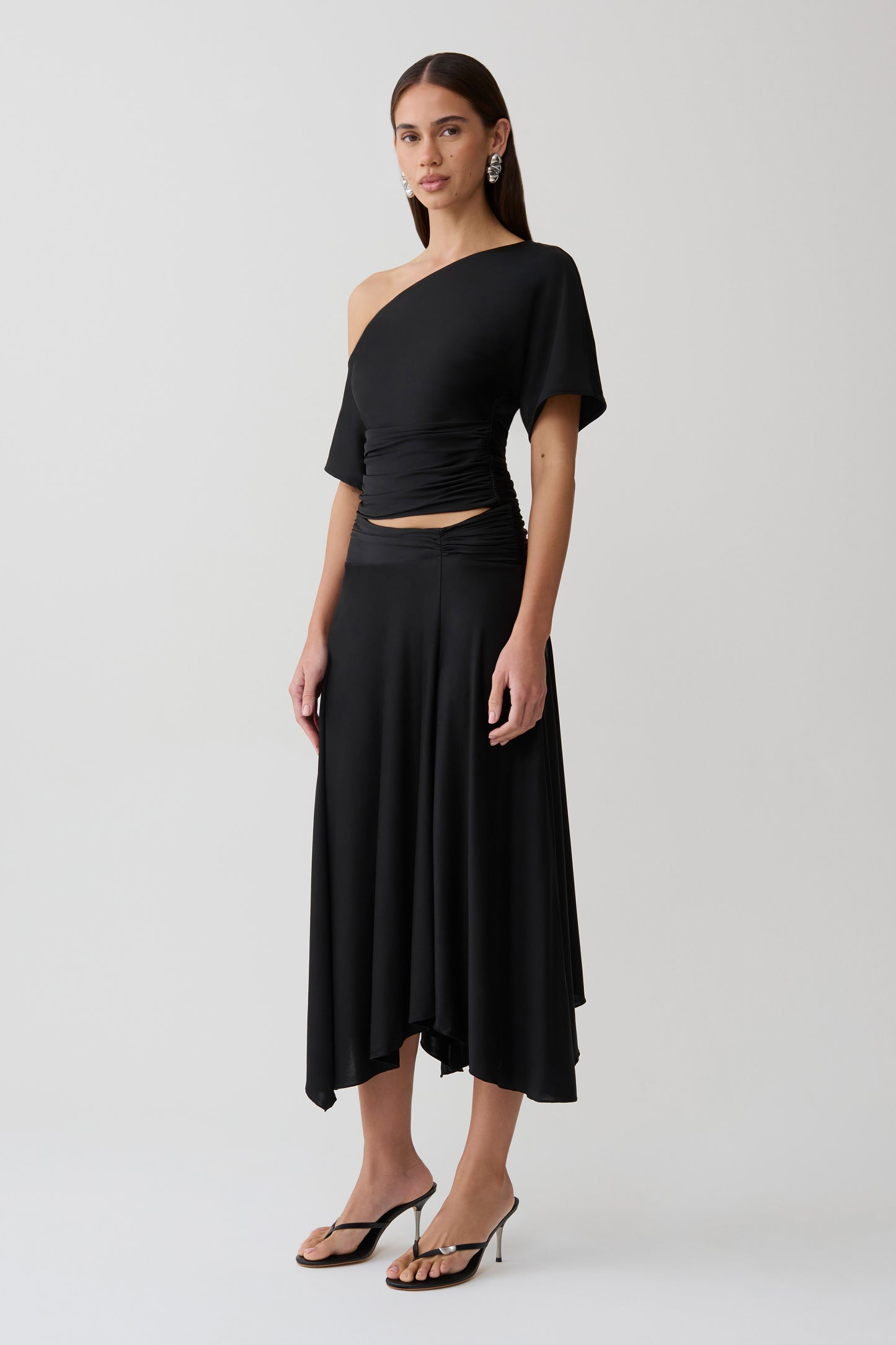 Luu Slinky Midi Skirt - Black