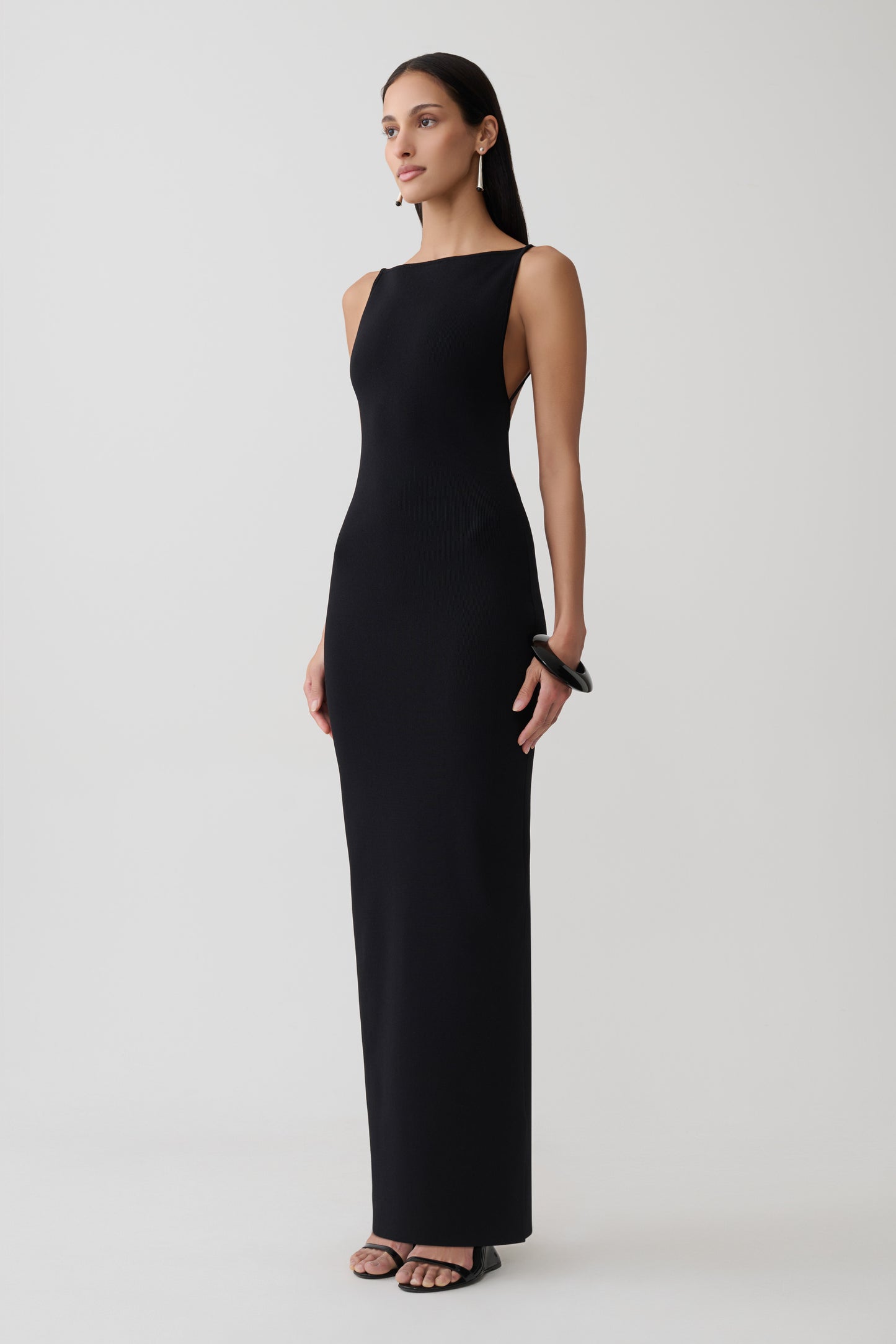 Robin Strappy Back Bandage Maxi Dress - Black