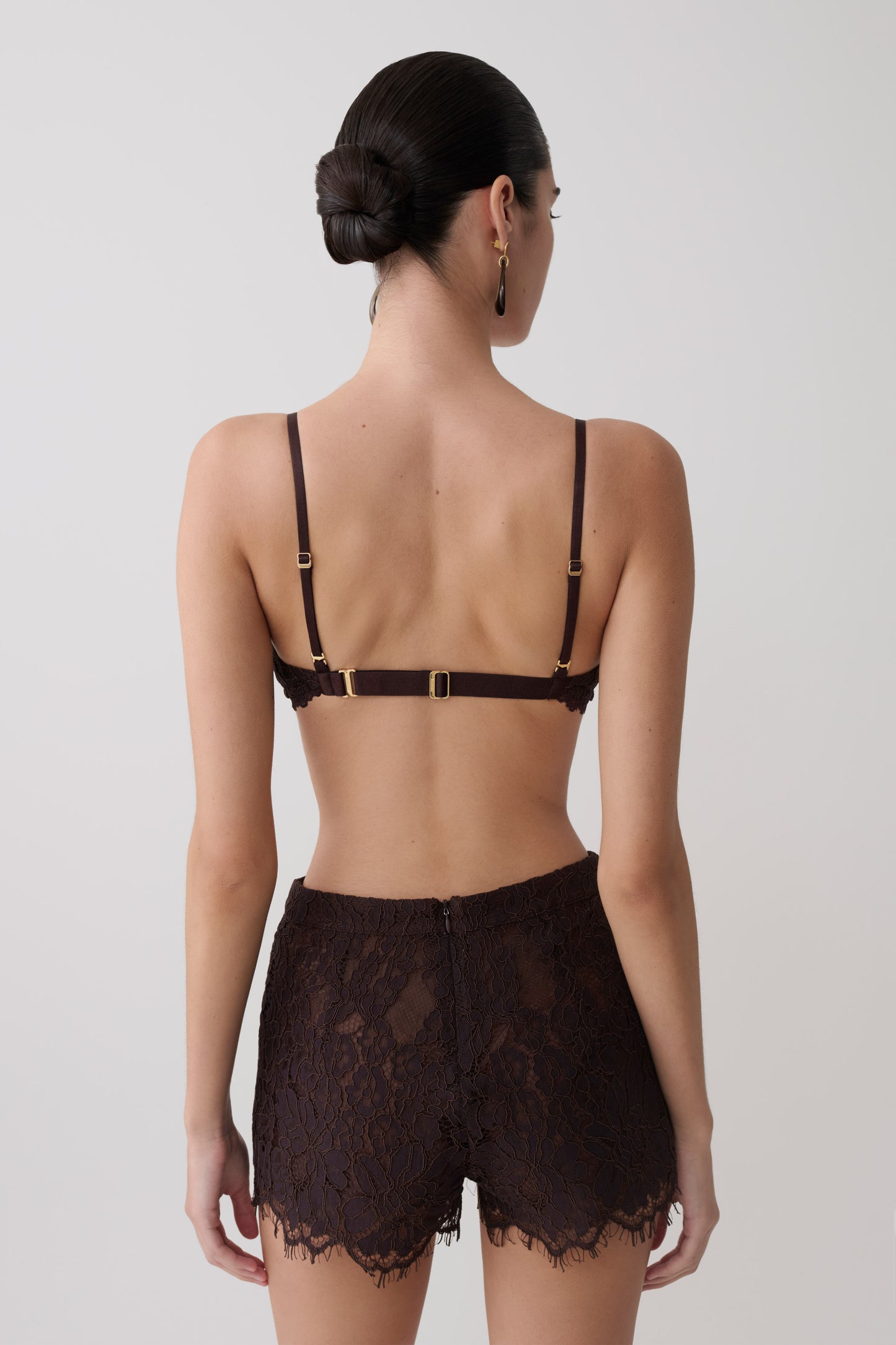 Gigi Lace Mini Shorts - Dark Chocolate