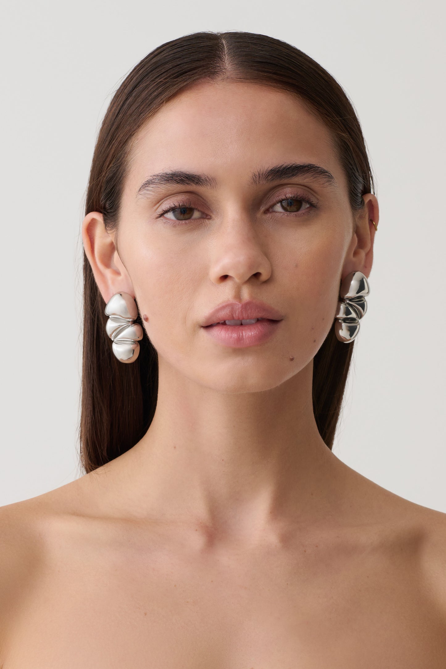 Marney Four-Stack Pebble Earrings - Silver