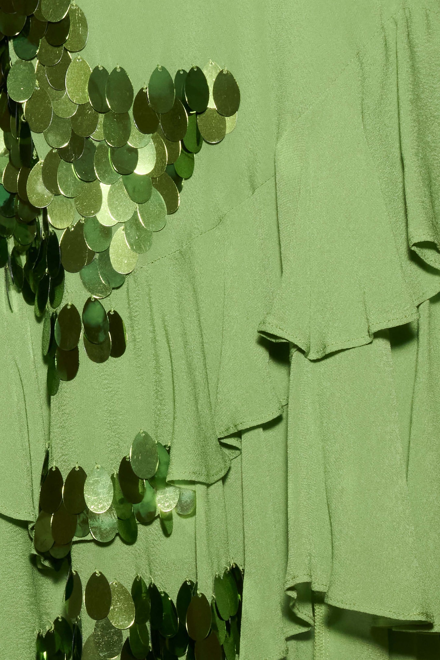 Aaliyah Sequin & Chiffon Mini Dress - Green