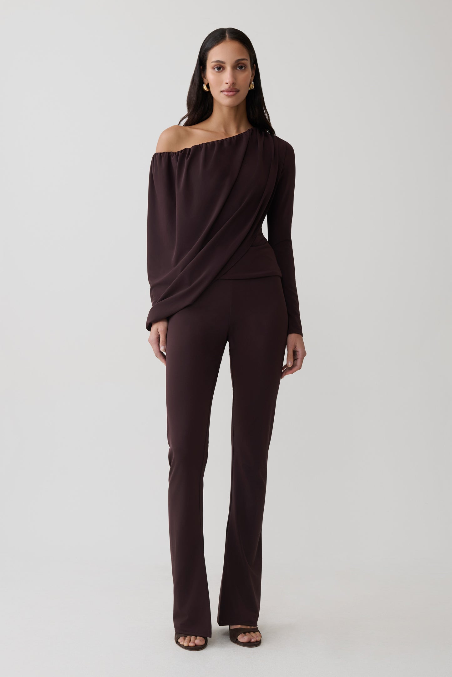 Fletcher Skinny Flare Pants - Chocolate