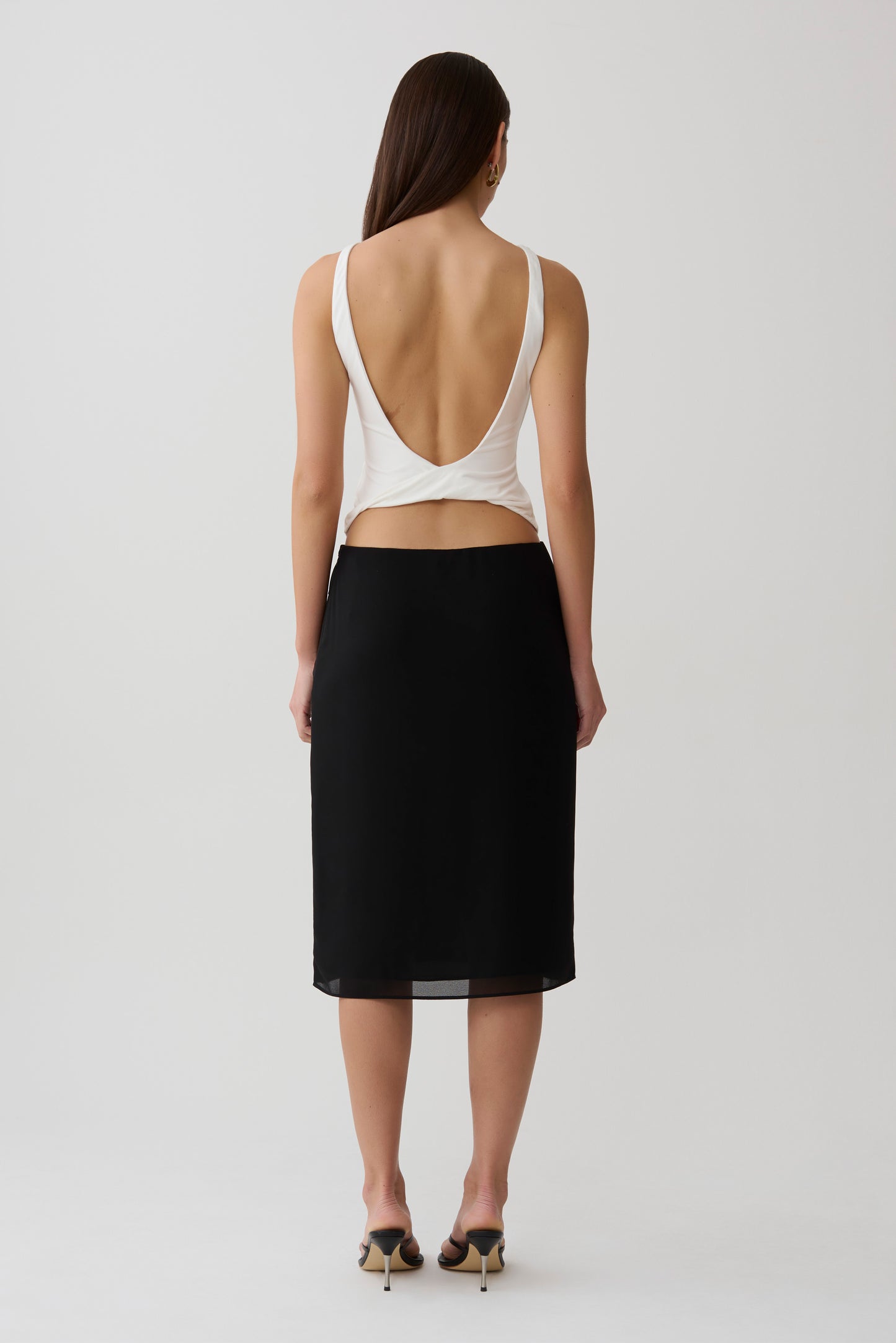Yura Backless Twist Top - White
