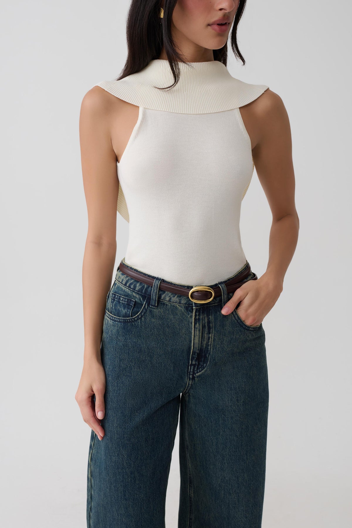 Ellen Knit Sleeveless Top - Ivory