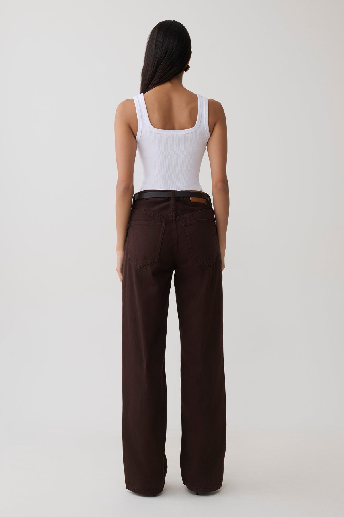Mannon Mid Rise Denim Jeans - Chocolate