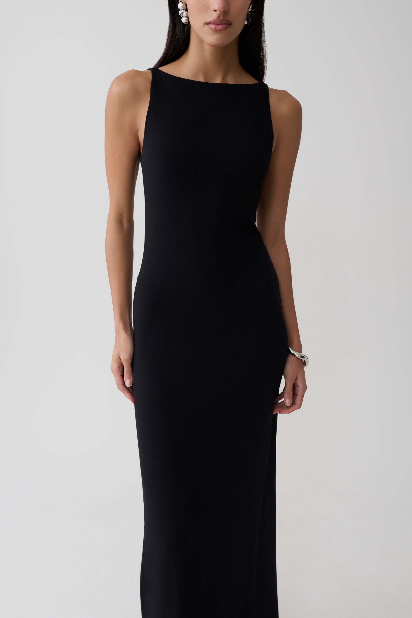 Yura Backless Twist Maxi Dress - Black