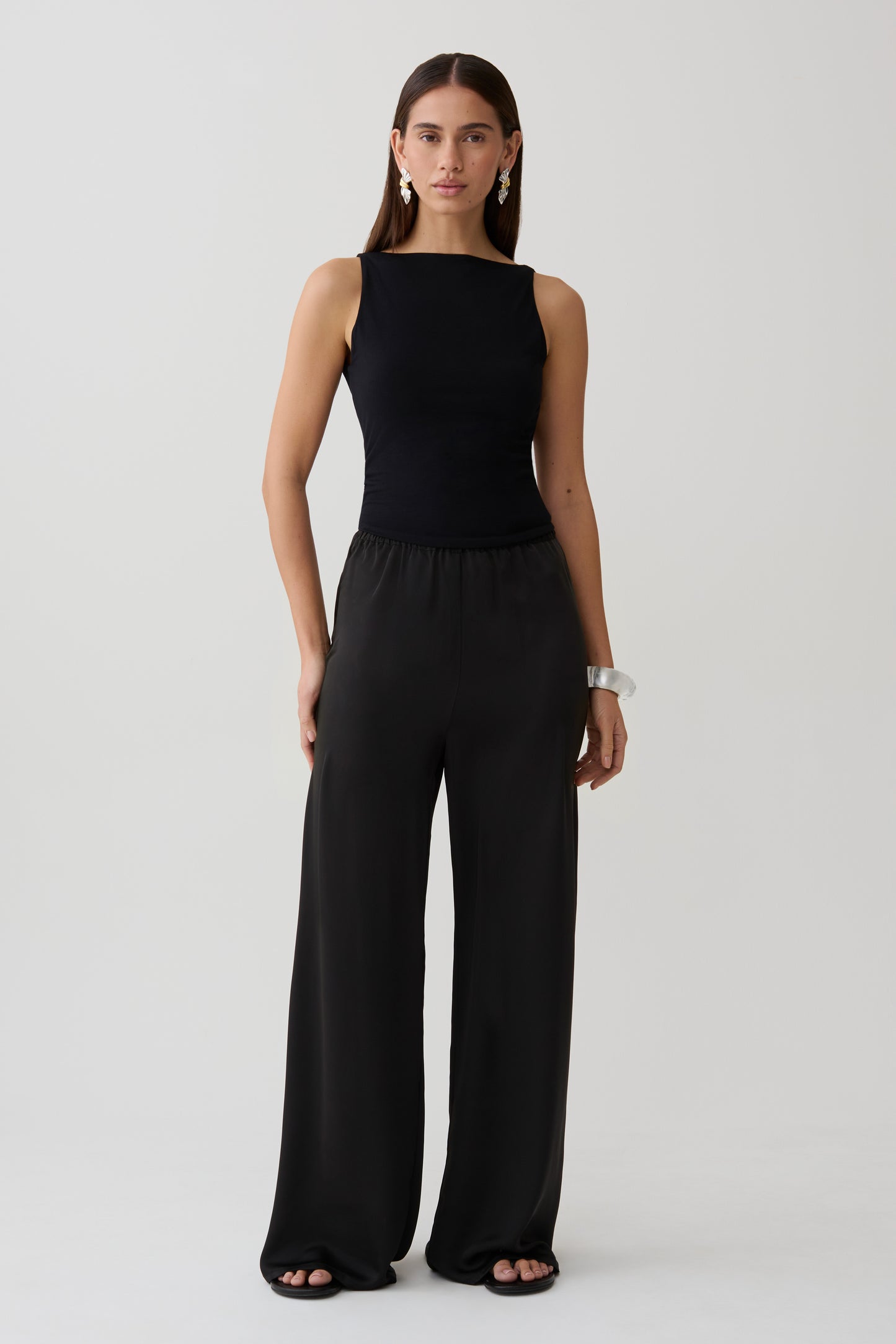 Yura Backless Twist Top - Black