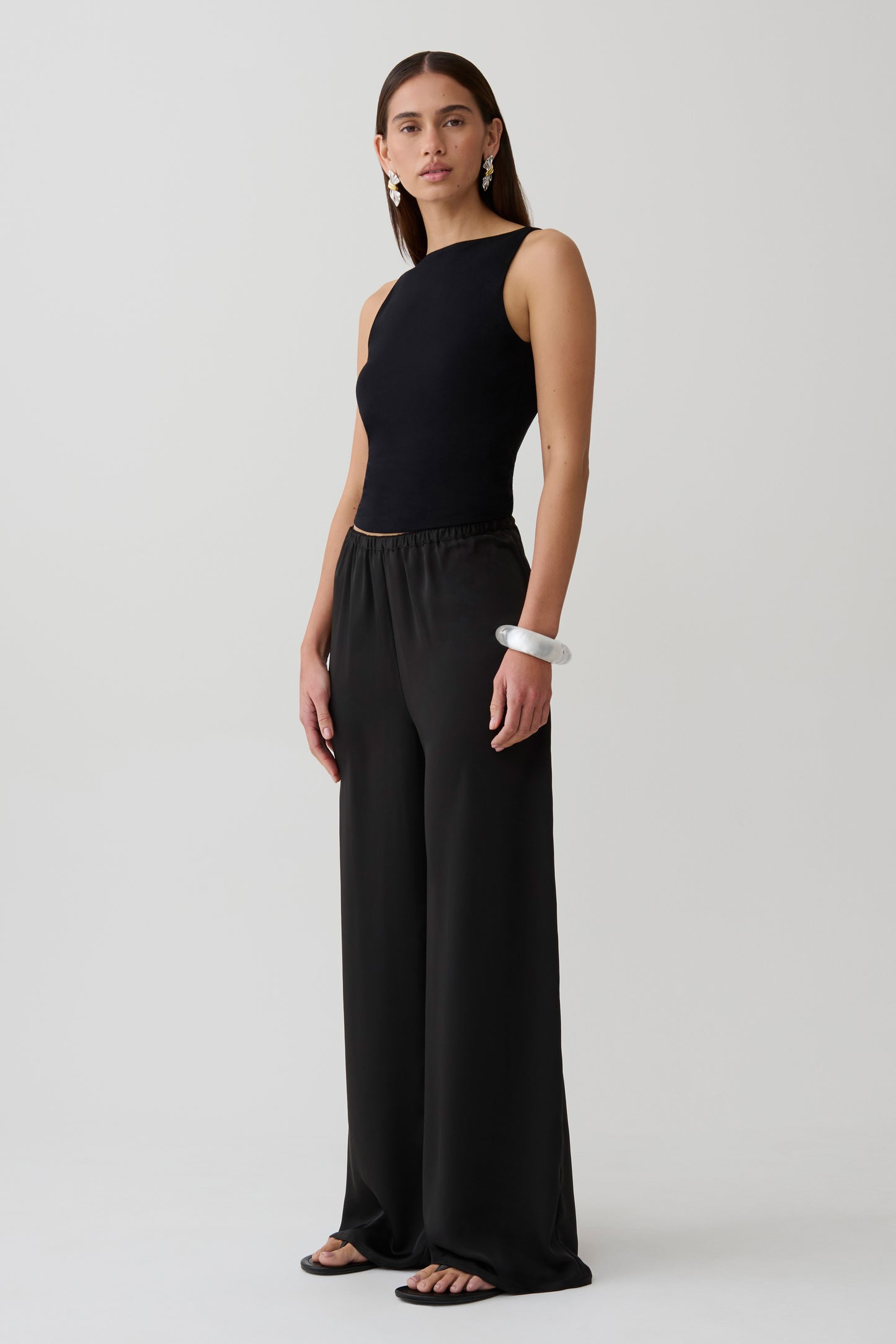 Yura Backless Twist Top - Black
