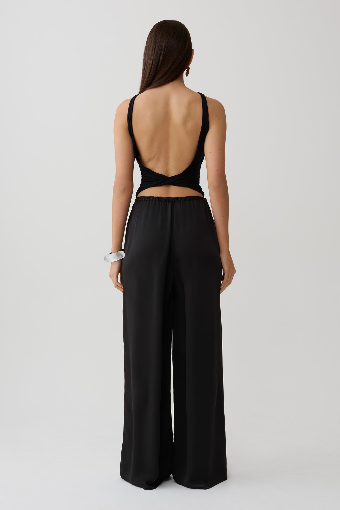 Yura Backless Twist Top - Black