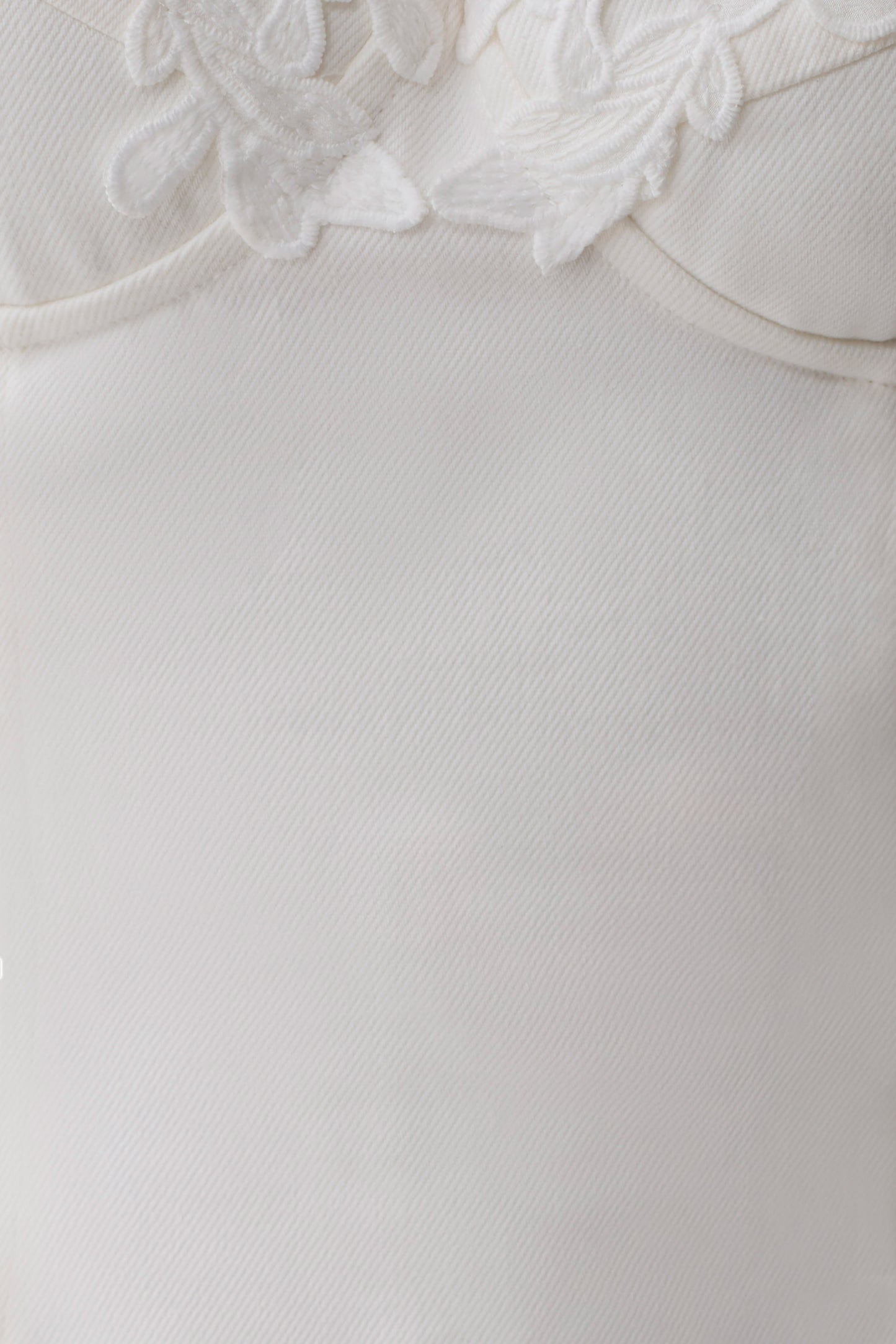 Emary Applique Denim Bustier - White