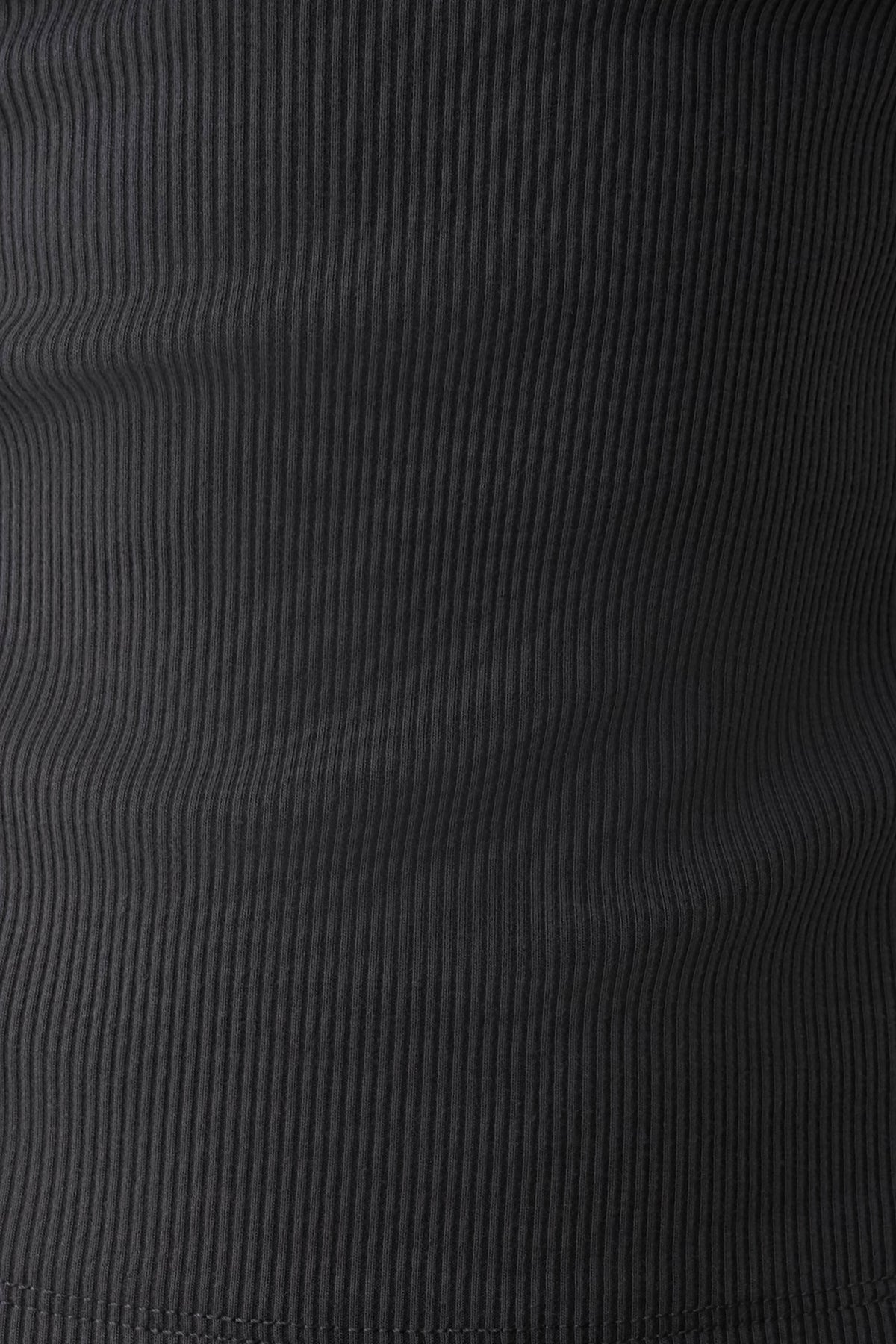 Myrtle Ribbed Sleeveless Lapel Top - Dark Charcoal