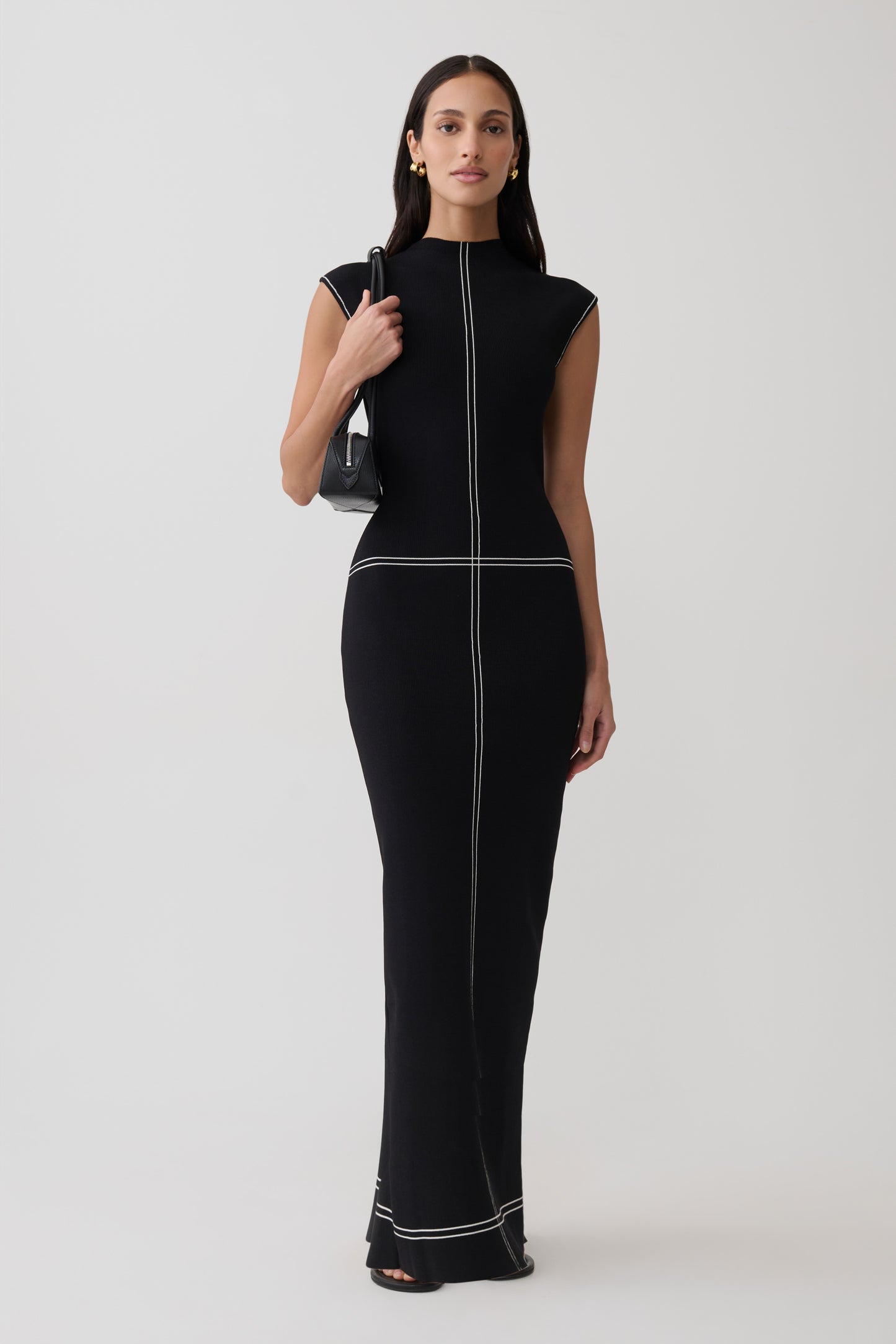 Malone Bandage Knit Midi Dress - Black