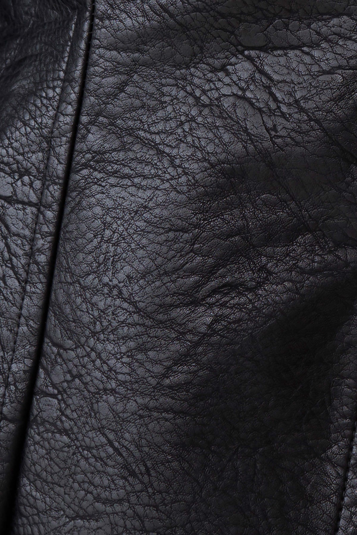 Telma Faux Leather Collared Jacket - Black
