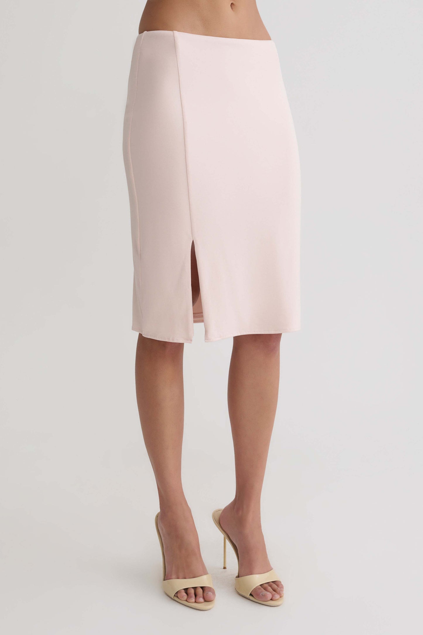 Elio Peached Jersey Midi Skirt - Muted Pink