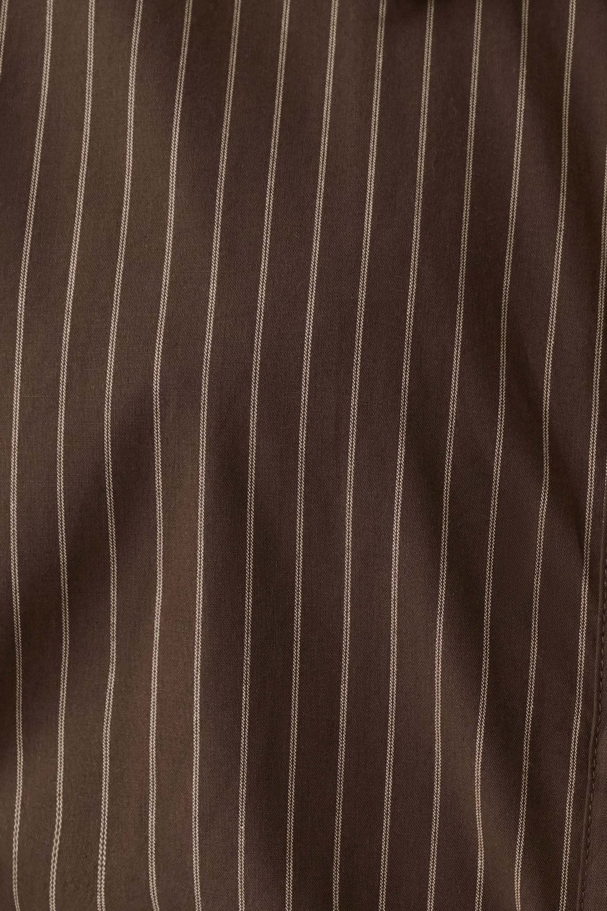 Rosalind Button Back Cotton Shirt - Chocolate Stripe