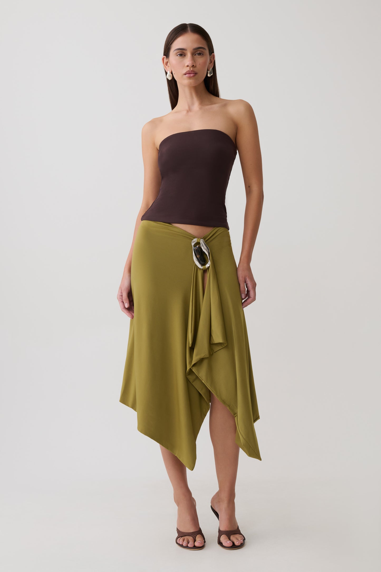 Harley Strapless Bandeau Top - Chocolate