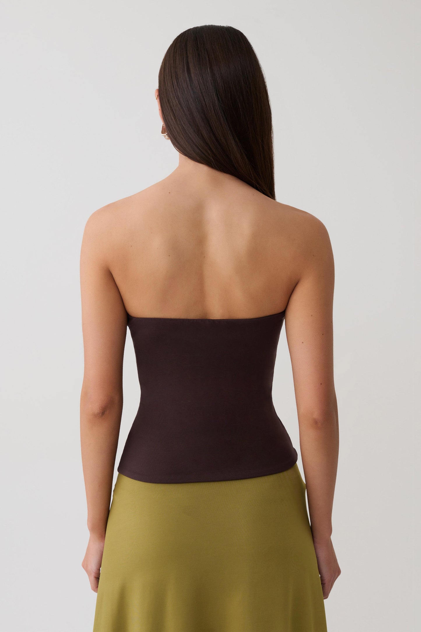 Harley Strapless Bandeau Top - Chocolate