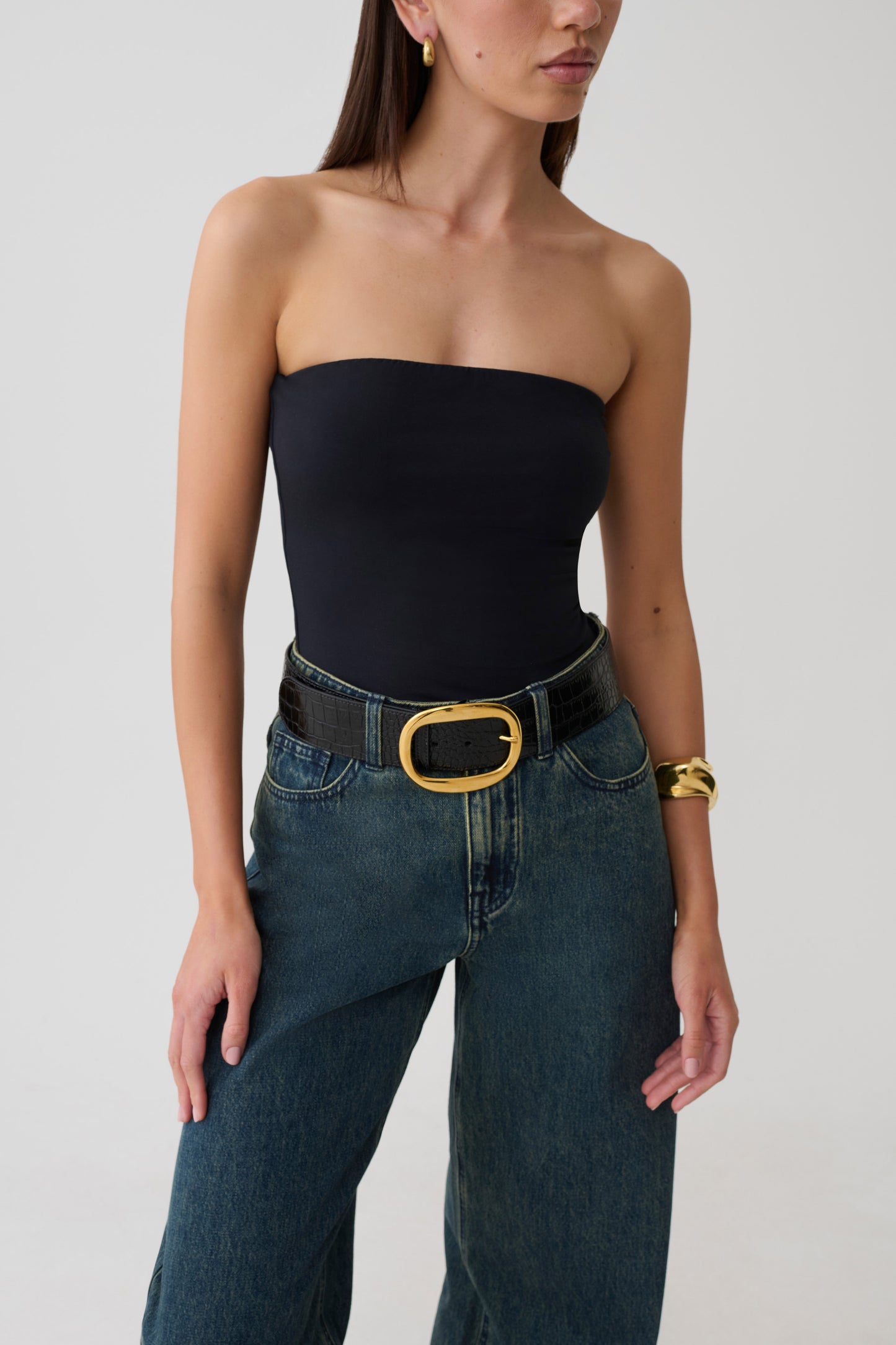 Harley Strapless Bandeau Top - Black