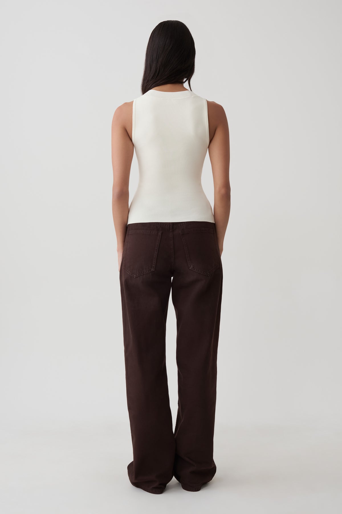 Claudina V-Neck Knit Tank - Ivory