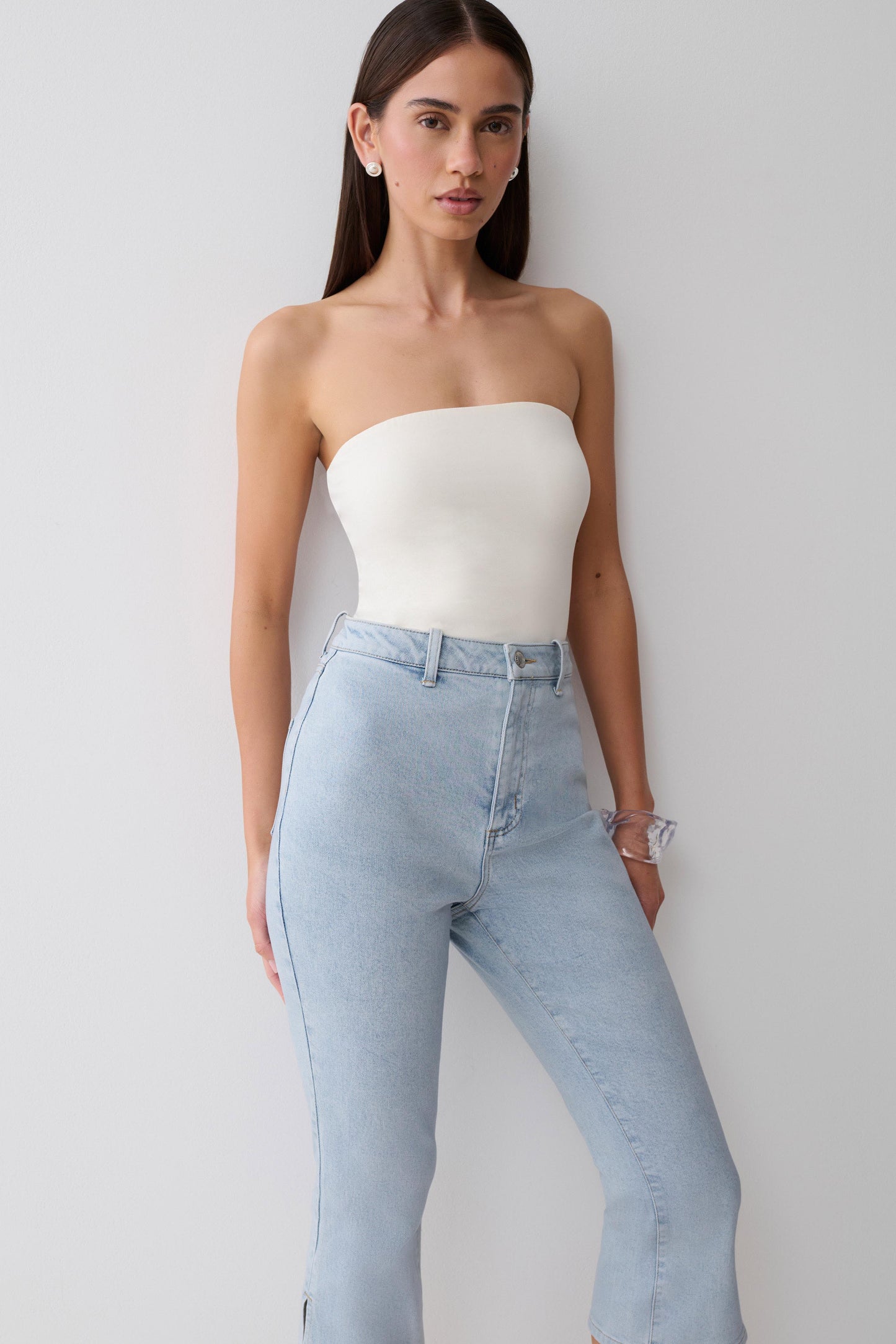 Harley Strapless Bandeau Top - Ivory