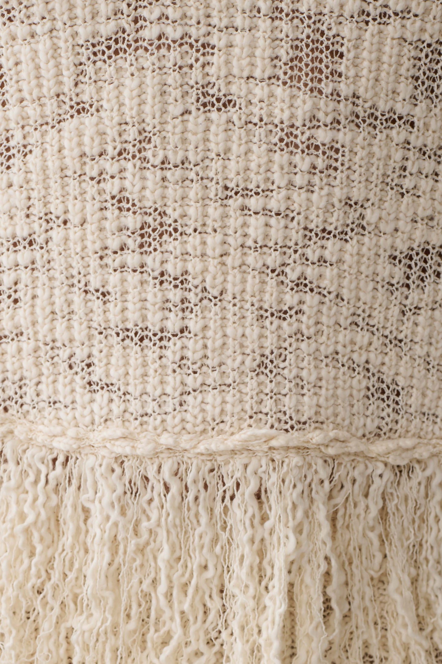 Giovanni Fringe Knit Top - Cream