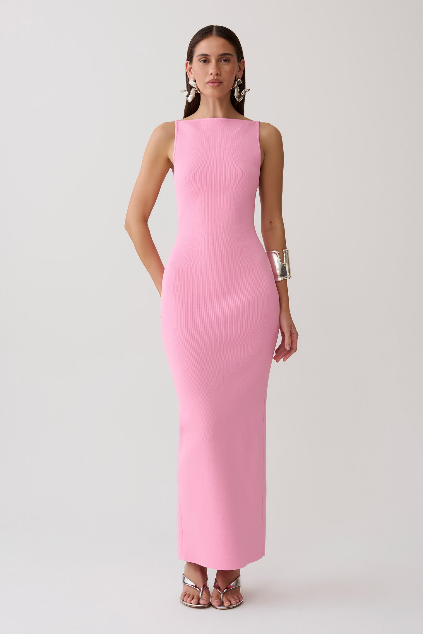 Robin Strappy Back Bandage Maxi Dress - Lipstick Pink
