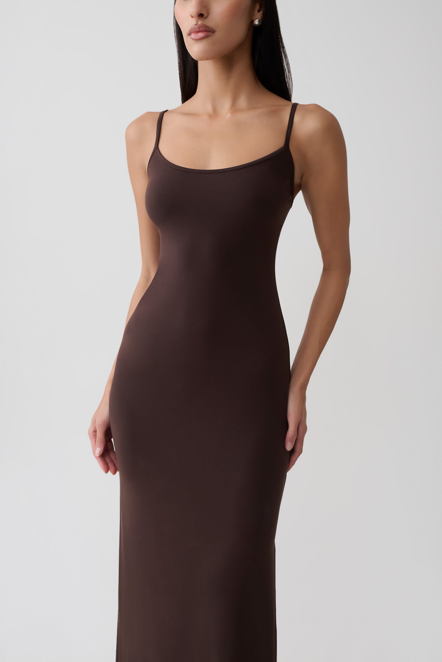 Erve Peached Jersey Maxi Dress - Chocolate