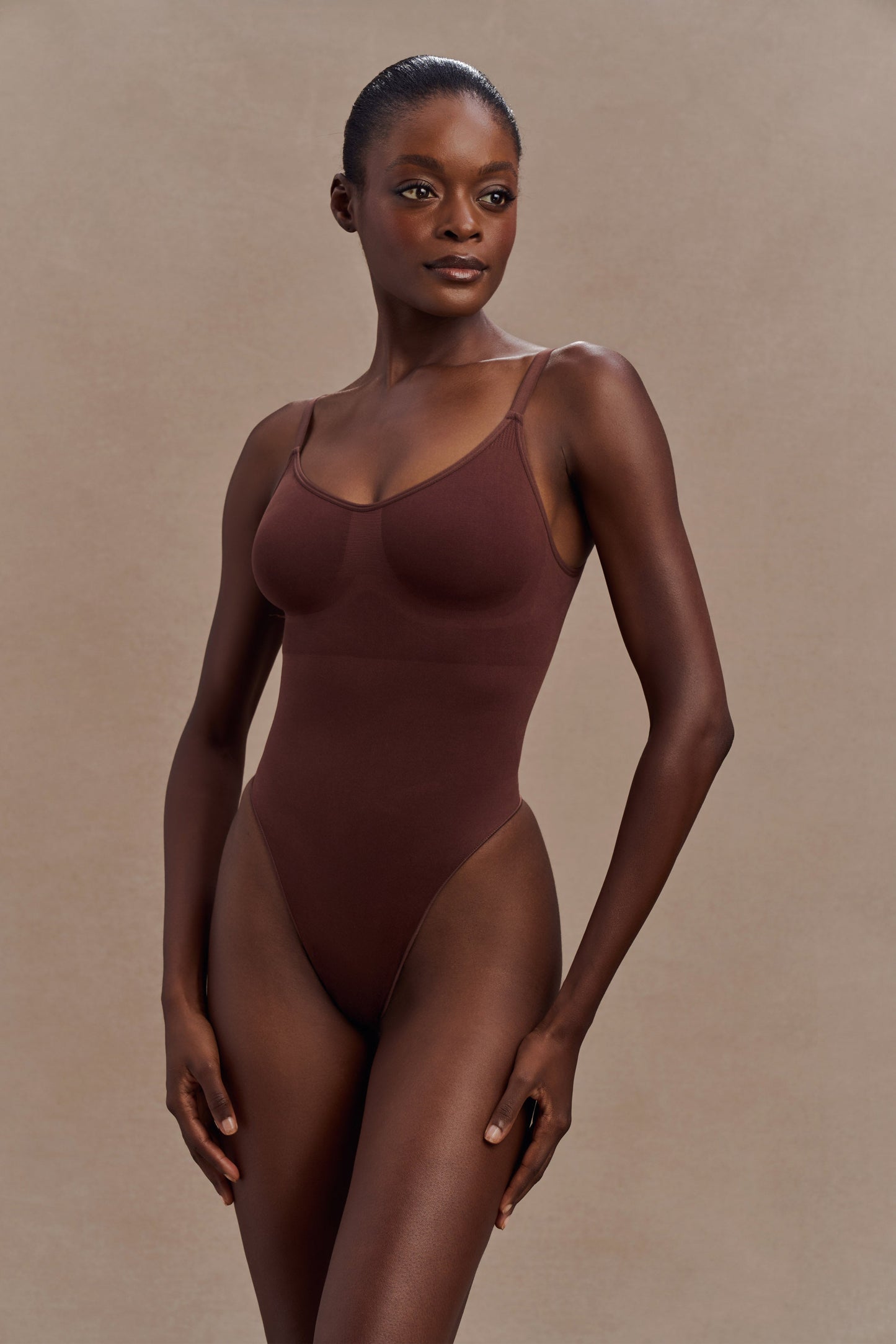 Alyssa Backless Shapewear Bodysuit - Espresso