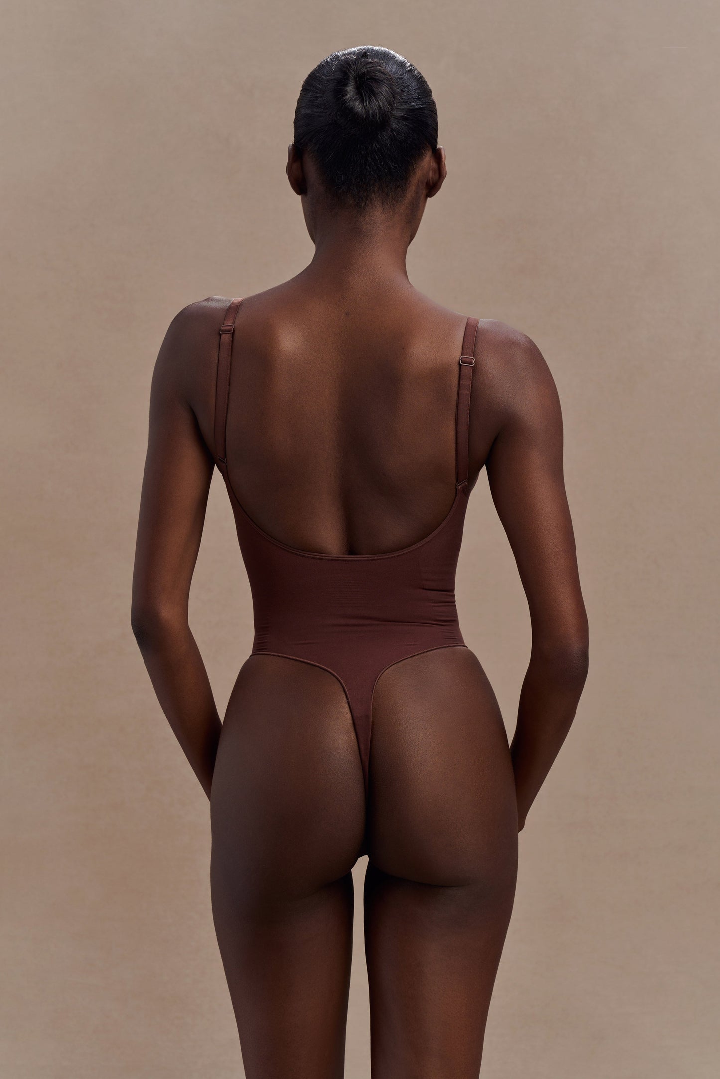 Alyssa Backless Shapewear Bodysuit - Espresso