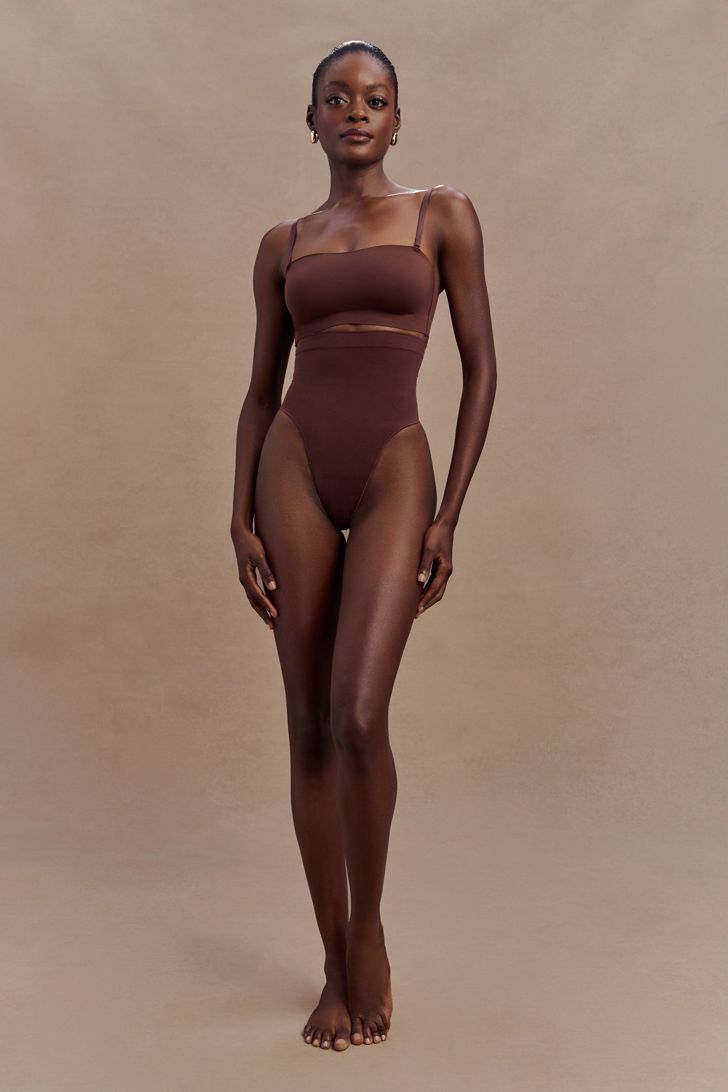 Saria High Waist Shapewear Briefs - Espresso