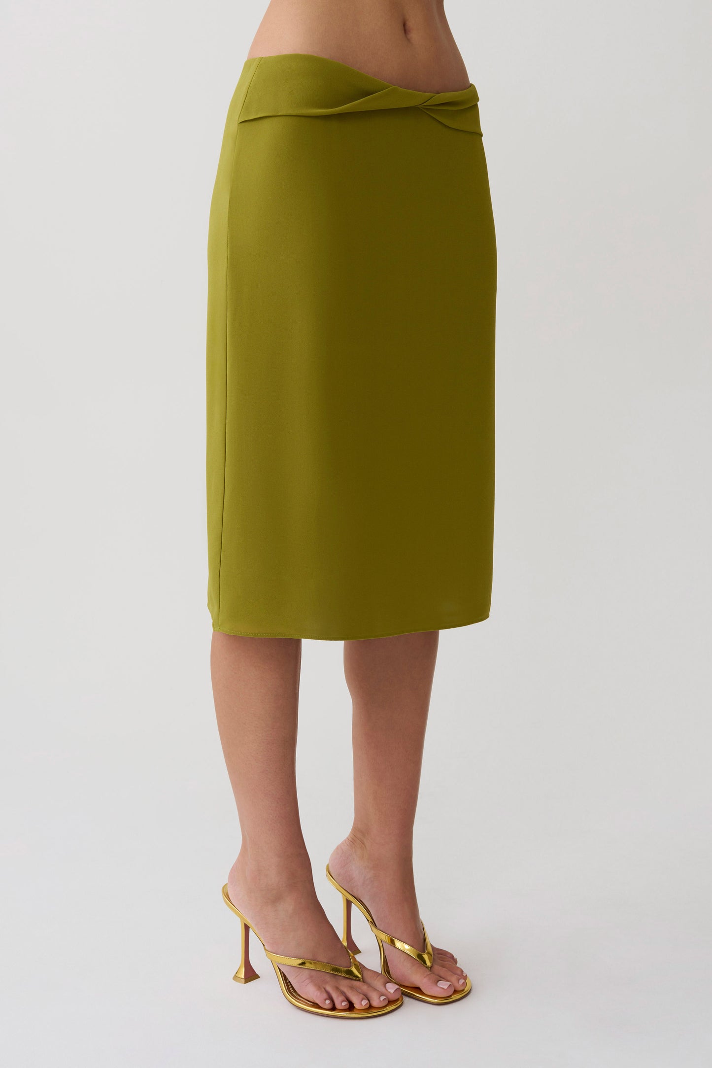 Amelia Chiffon Midi Skirt - Green