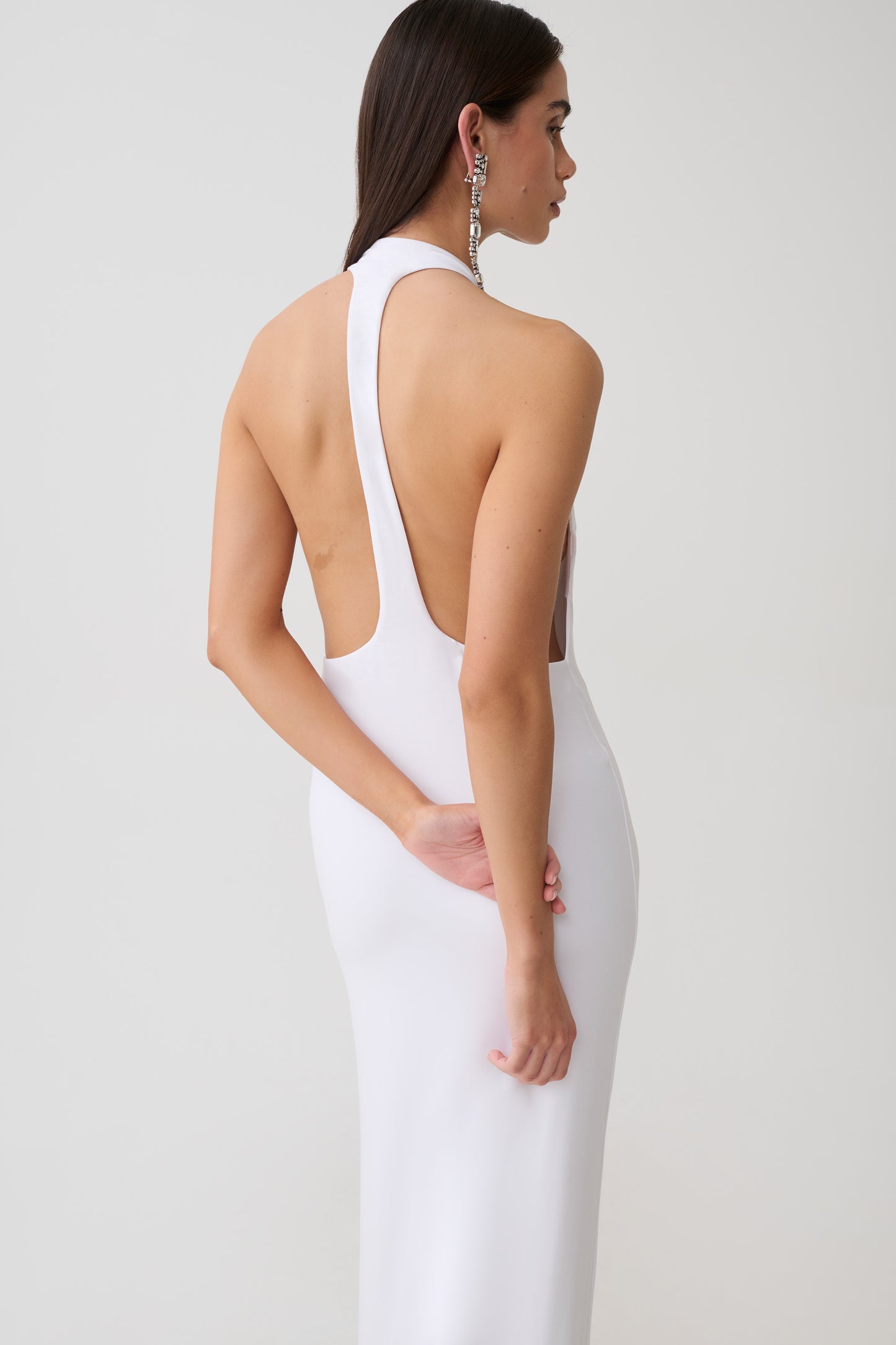 Halley Back T-Strap Maxi Dress - White