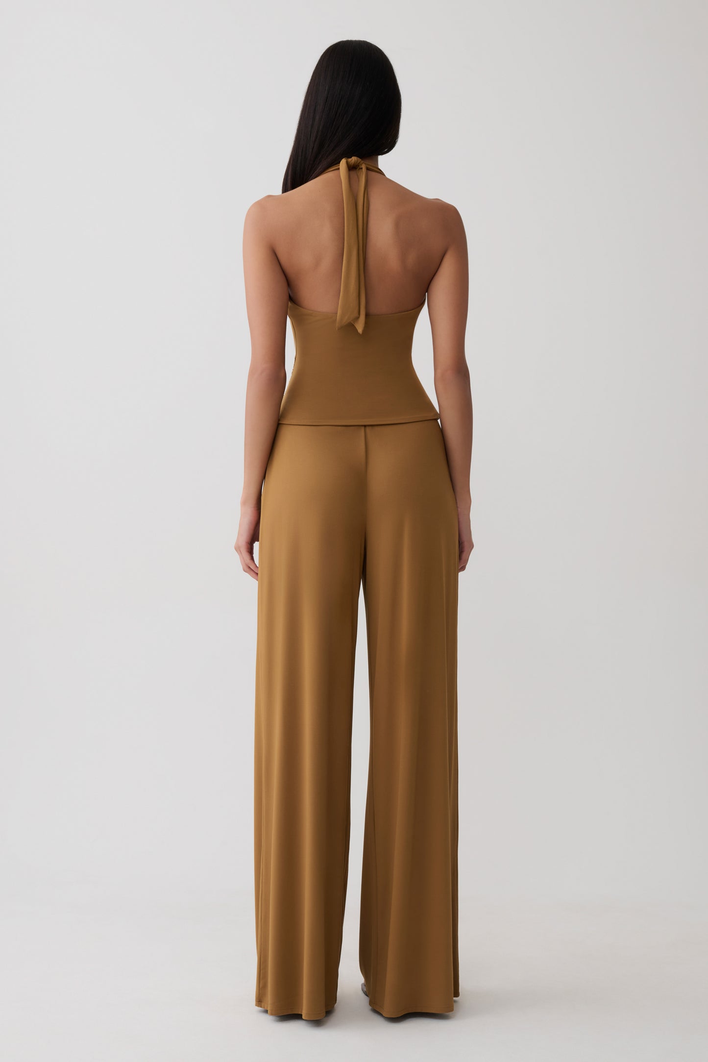 Daine Peached Jersey Halter Top - Caramel