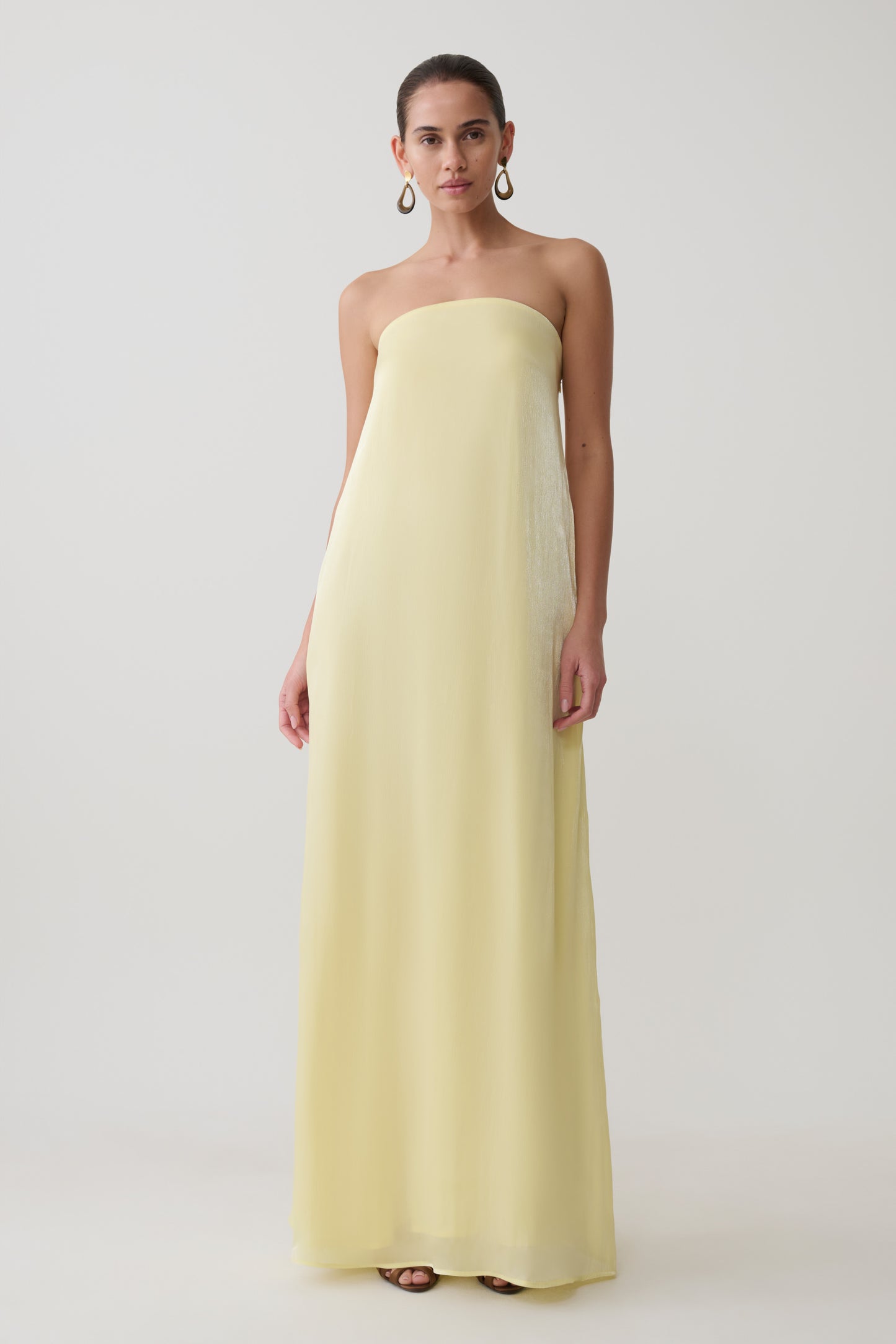 Olivia Strapless Maxi Dress - Lemon