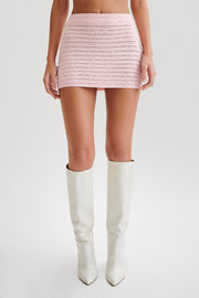 Irie Embellished Knit Mini Skirt - Candy Pink