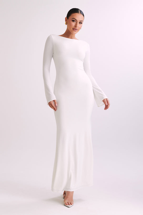 Collective Dress - Tarna Slinky Fishtail Maxi Dress - Ivory image 3