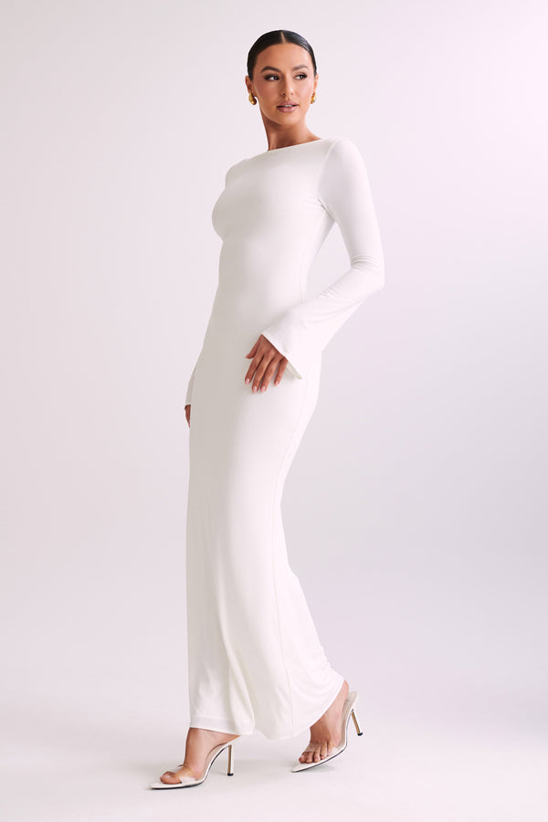 Collective Dress - Tarna Slinky Fishtail Maxi Dress - Ivory image 6