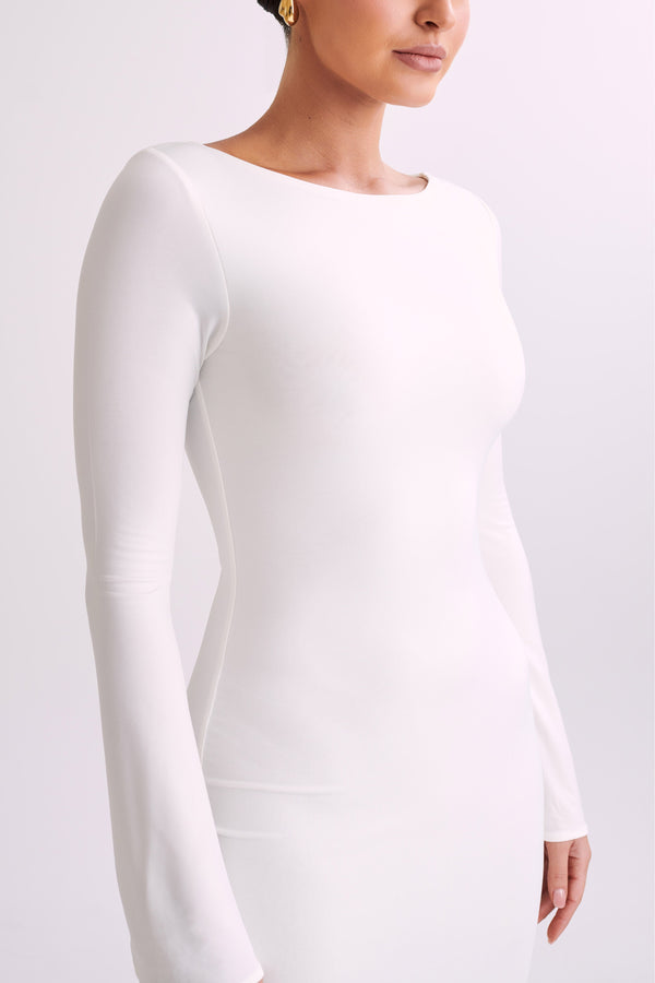 Collective Dress - Tarna Slinky Fishtail Maxi Dress - Ivory image 4