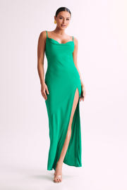 Jade Cowl Neck Backless Maxi Dress - Green