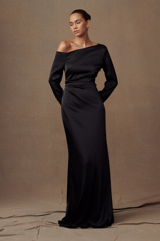 Collective Dress - Avery Long Sleeve Maxi Dress - Black image 1