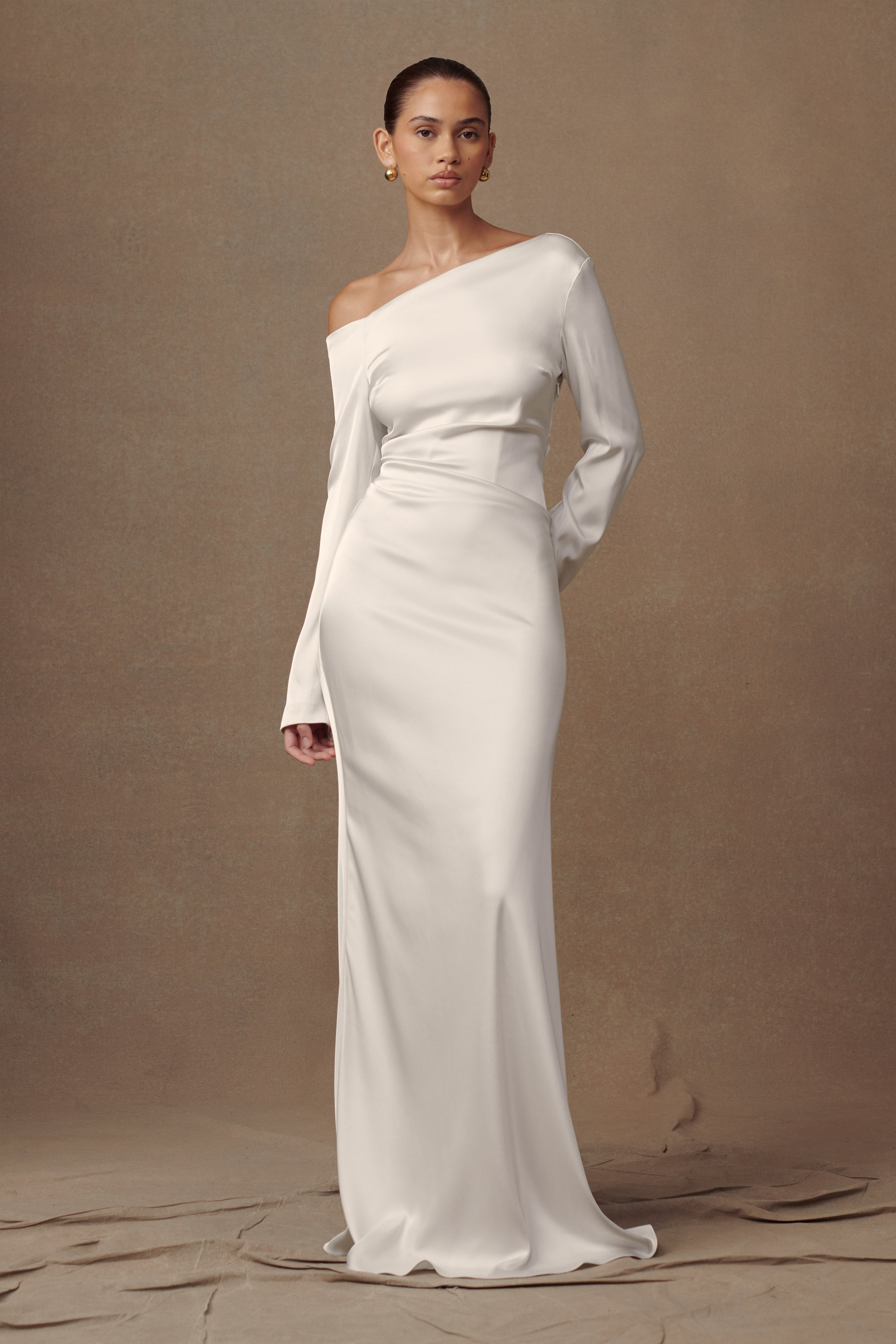 Avery Long Sleeve Maxi Dress Ivory MESHKI - Main Image
