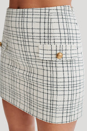 Priscilla Tweed Mini Skirt - White