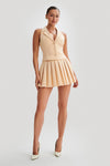 Mura Pleated Mini Skirt - Ivory