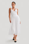 Harriette Halter Midi Dress - White