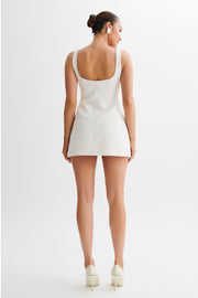 Beth Tweed Mini Dress - White