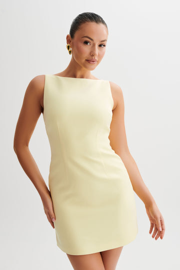 Angela Suiting Mini Dress - Lemon