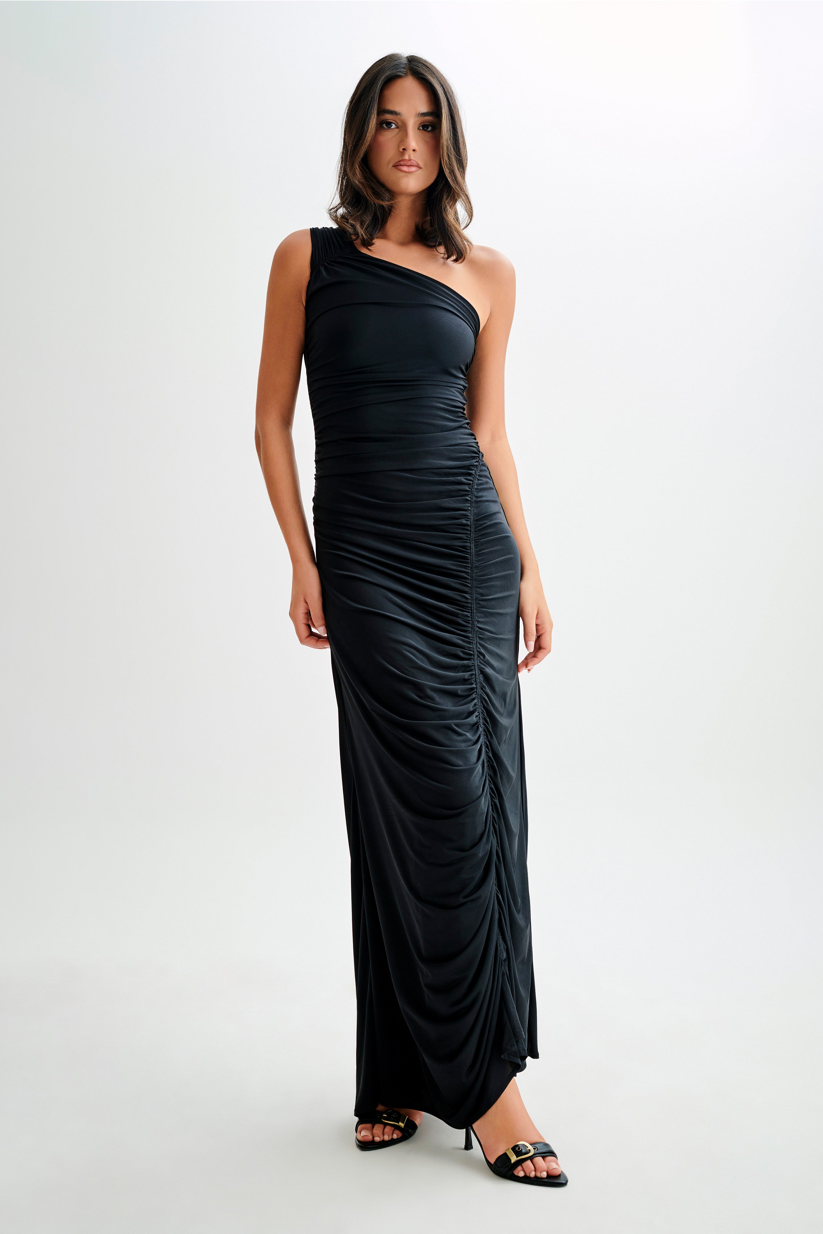 Hoai Gathered Slinky Halter Maxi Dress - Deep Red main image 0