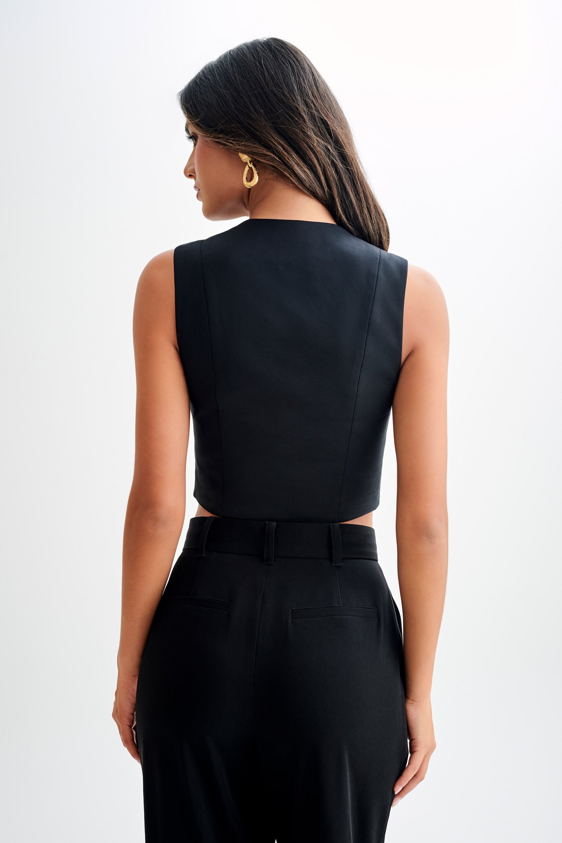 Collective Tops - Keely Cotton Sleeveless Top - Black third image